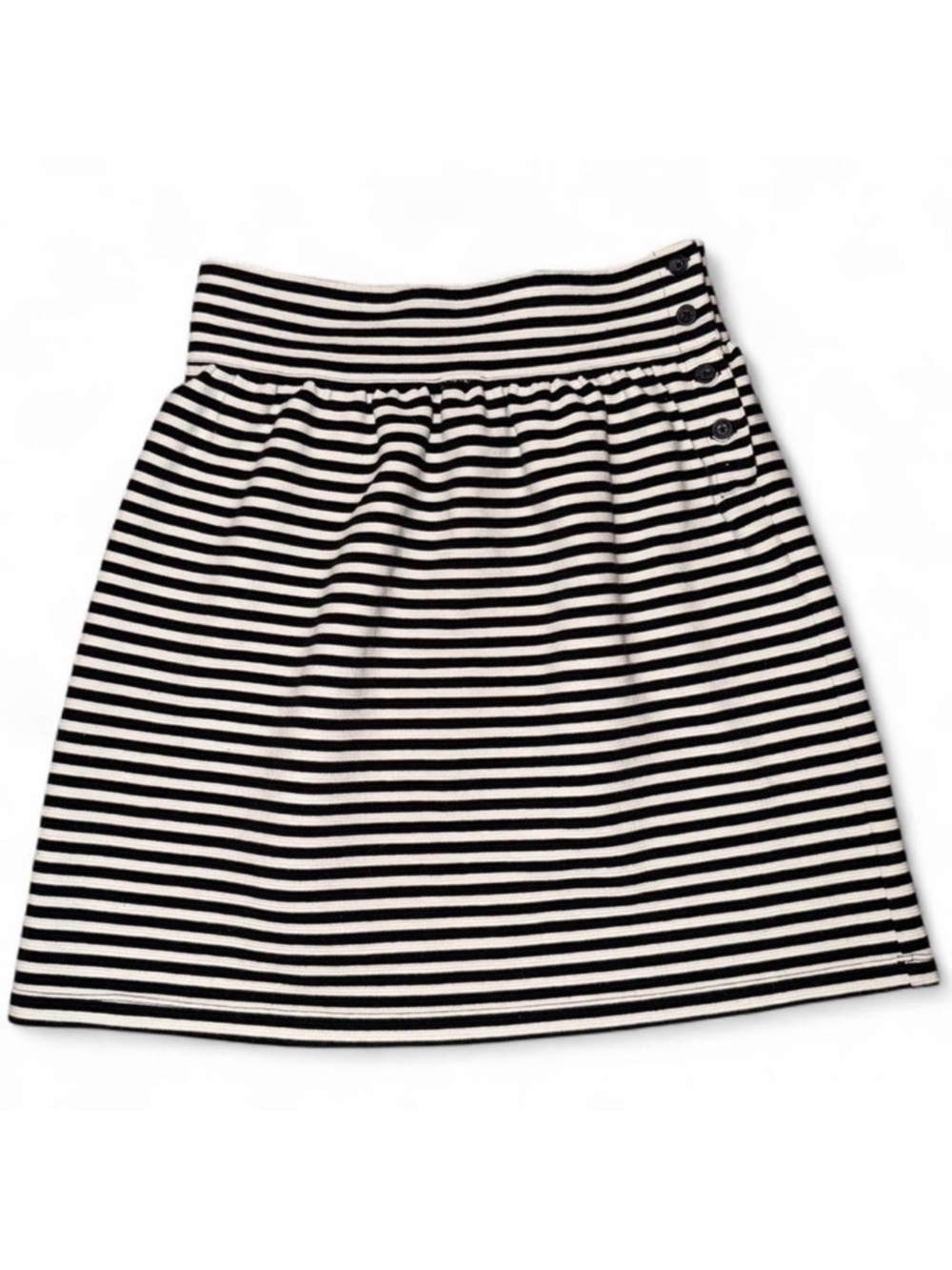 Joe Fresh Black and White Striped A-Line Skirt